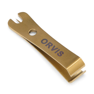 close up of Orvis fly fishing tool in gold