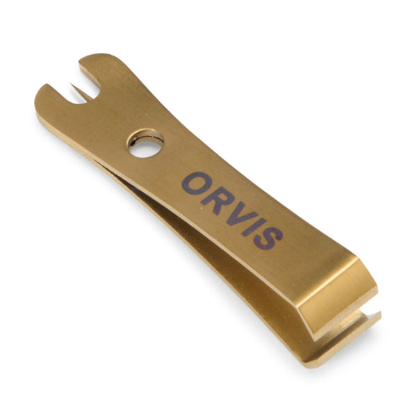 close up of Orvis fly fishing tool in gold
