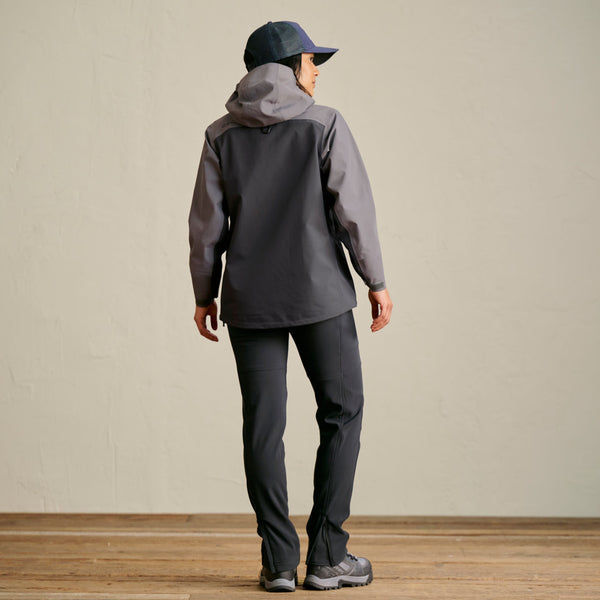 woman modelling dakr grey jacket
