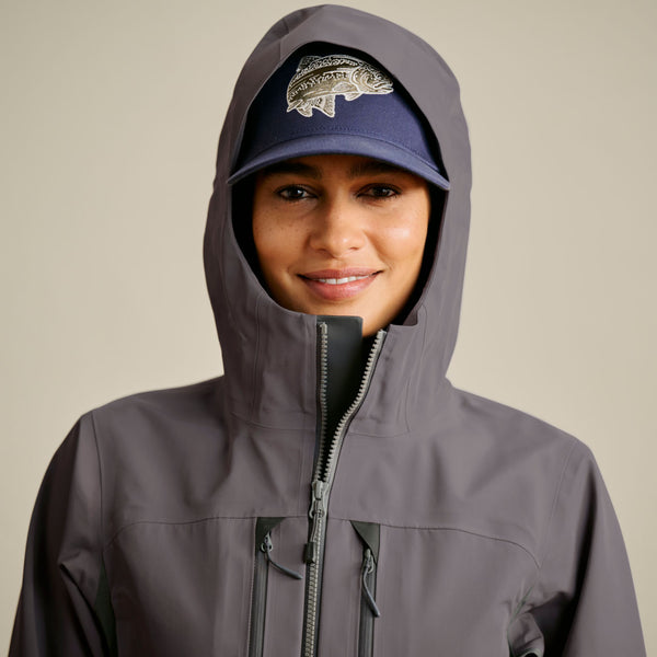 women wearing waterprrof jacket with hood