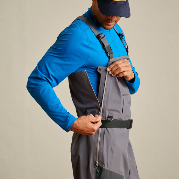 man showing details of waders