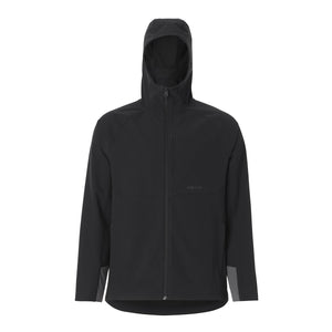 black jacket with hood on white background