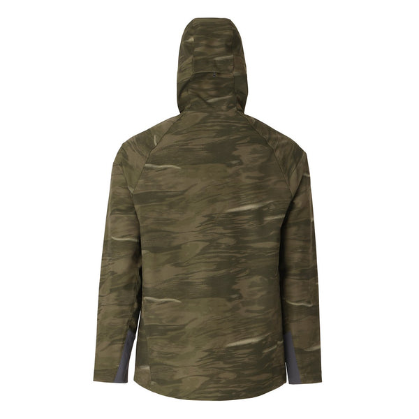 back of military coloured jacket on white background