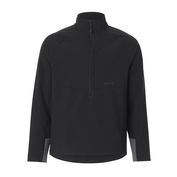 black half zipped jumper on white background