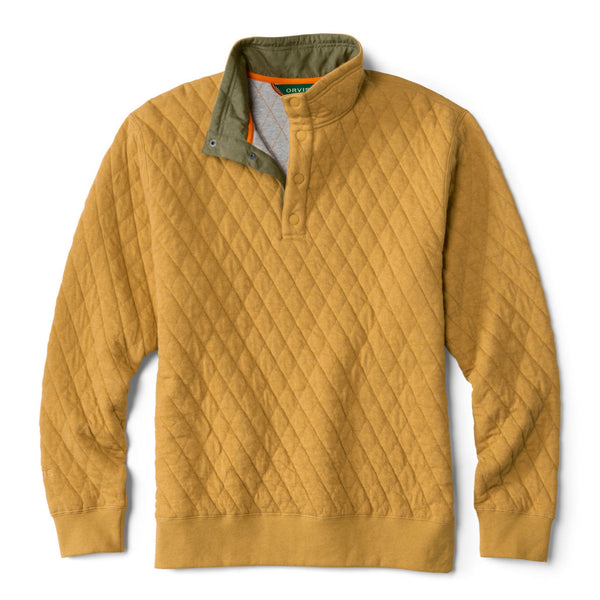 Yellow half zipped sweater for men