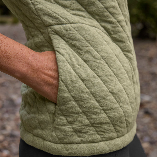 closeup of green sweater