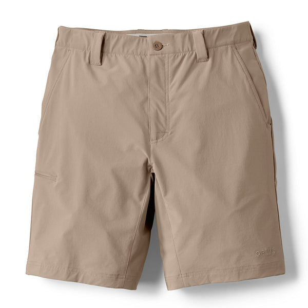 front of beige shorts for men