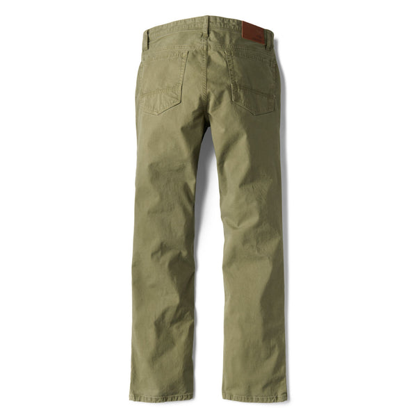 backside of dark green fishing pants
