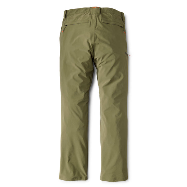 backside of green Orvis trousers