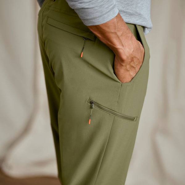 details dark green orvis trousers