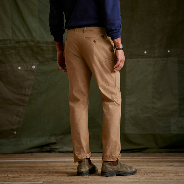 man wearing brown trousers