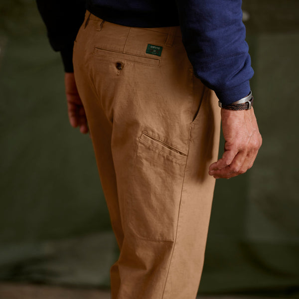 Closeup of Brown Orvis pants