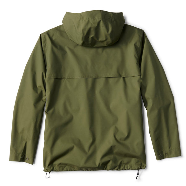 Green jacket with a hood on a white background