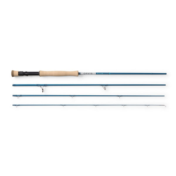 Fly fishing rod on white background
