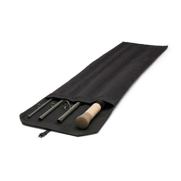 Fly rod in four pieces in fly rod bag