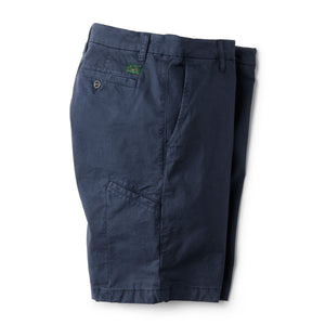 side of dark blue shorts