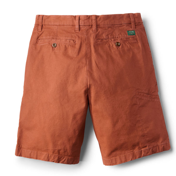 back of orange shorts with two back pockets
