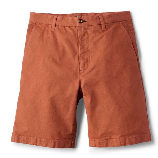 front of orange shorts with two pockets