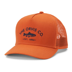 orange fishing cap from Orvis