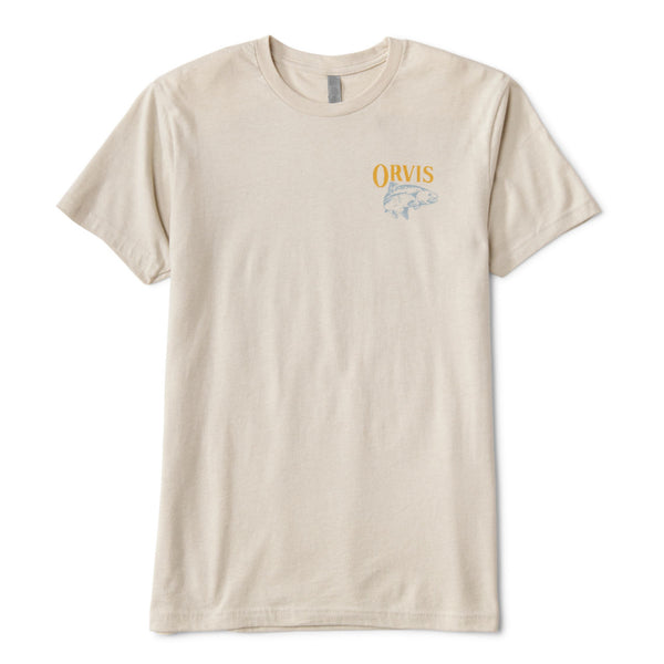 Fishing t-shirt in white with Orvis logo