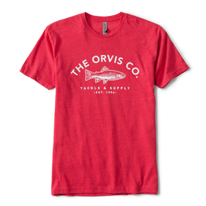 red t-shirt with orvis logo