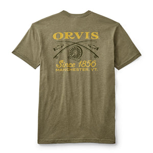 green t-shirt with Orvis logo on white background