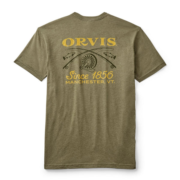 green t-shirt with Orvis logo on white background