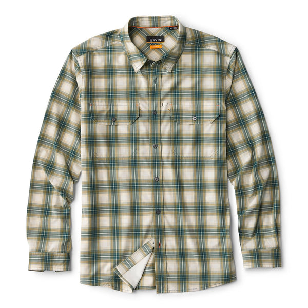 brown and white checkered shirt