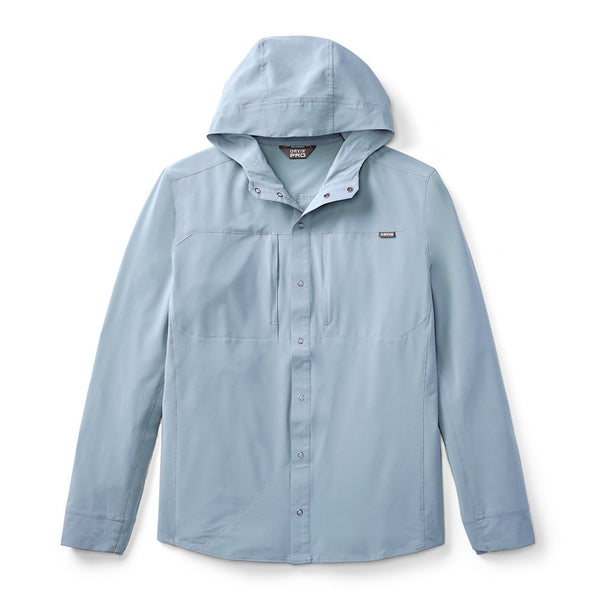 light blue waterproof jacket on white background
