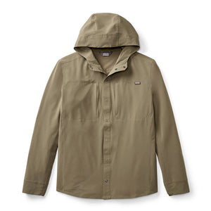beige waterproof jacket on white background
