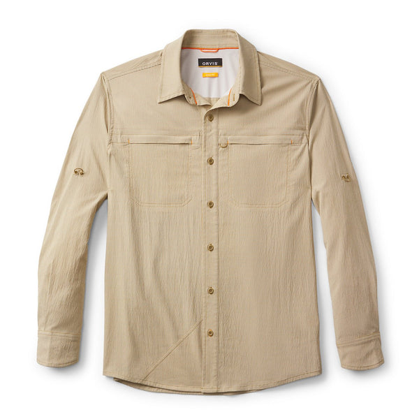 beige shirt on white background