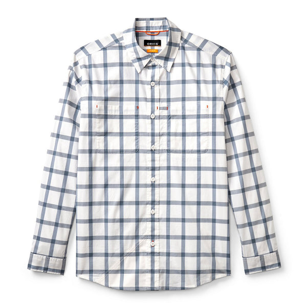 blue and white checkered shirt on white background