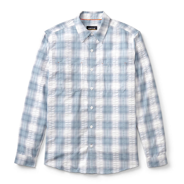 light blue and white shirt on white background