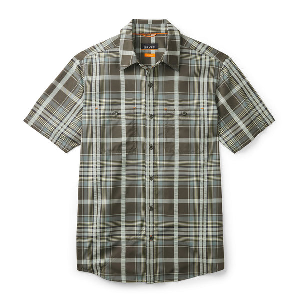 Brown checkered shirt on white background