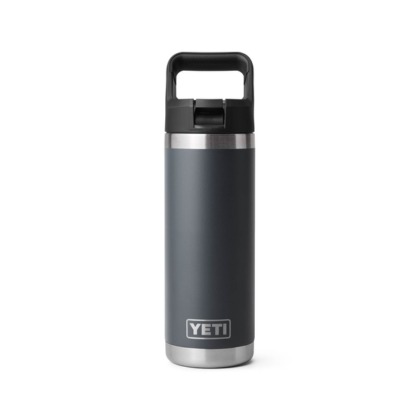 YETI bottle with black lid on a white background