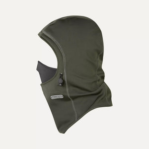 Green balaclava with a brand logo on a white background