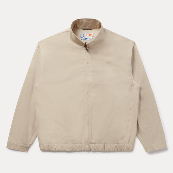 Beige jacket on a light gray background