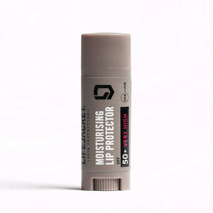 Moisterising lip protector on white background