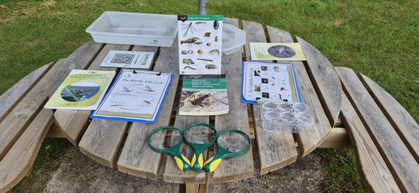 fly fishing documentation on bench