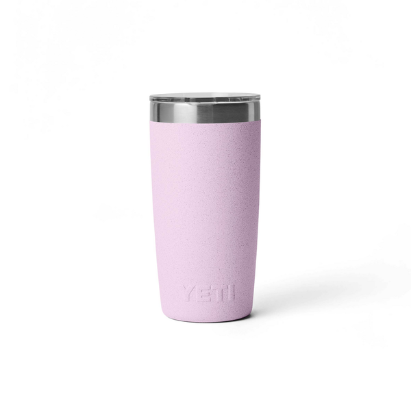Pink YETI tumbler on a white background