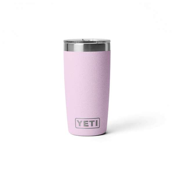 Pink YETI tumbler on a white background