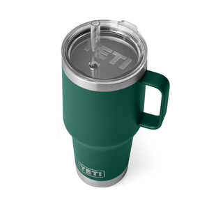 Green YETI mug with handle on a white background