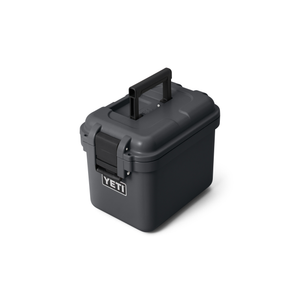 black yeti storage box on white background
