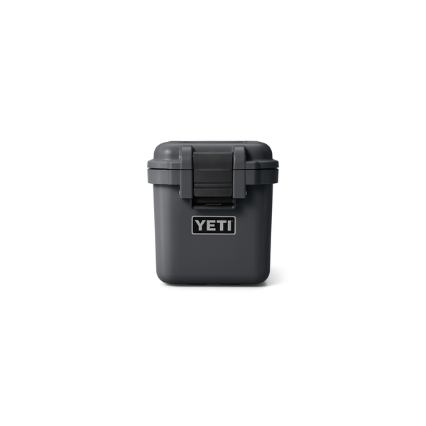 black yeti storage box on white background