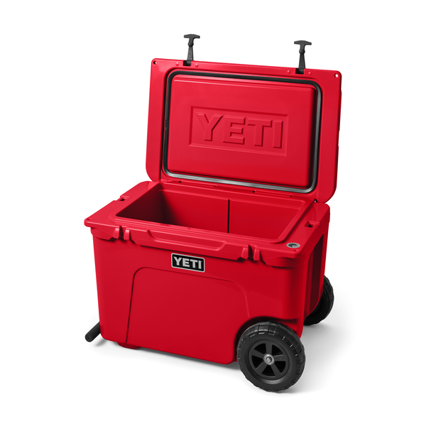 red yeti tundra with open lif on white background