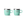 Load image into Gallery viewer, Two turquoise YETI mugs with silver handles on a white background
