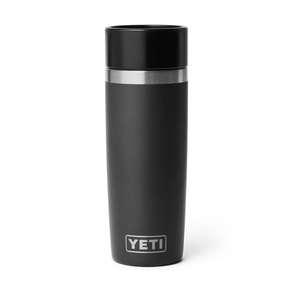 Black YETI insulated mug on a white background