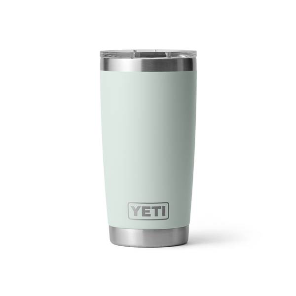 light green yeti cup on white background