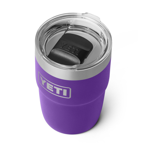 8ox yeti rambler in pruple on white background