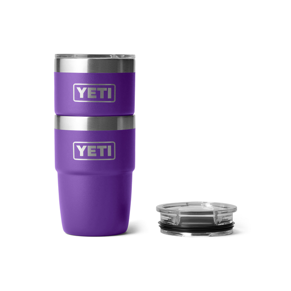 8oz purple yeti rambler on white background